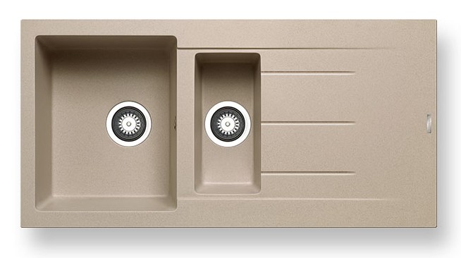 1/5 bak granieten spoelbak Alazia (100x50) 1 1/2B 1D Donkerbeige