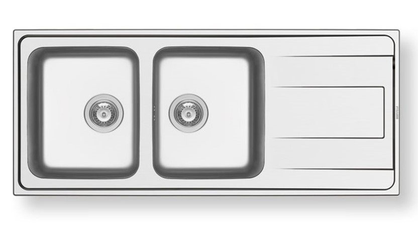 Alea 2 bak RVS spoelbak 116x50