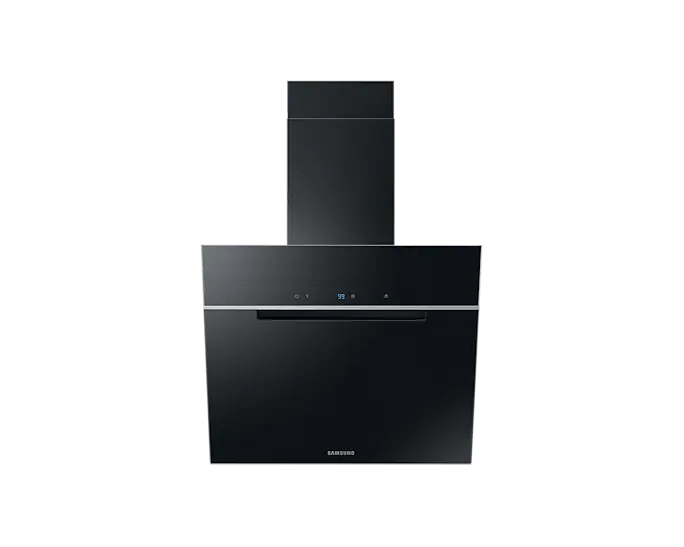 Label B, Verticale, 60cm/ 585 m3/hr (booster 729m3/hr)/ 68 dBA (booster 73)/écran tactile, Noir Inox + Verre noir, Bluetooth