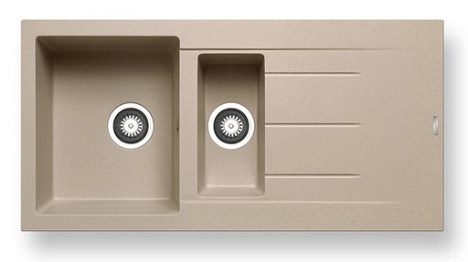 [079812311] 1/5 bak granieten spoelbak Alazia (100x50) 1 1/2B 1D Donkerbeige