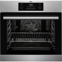 [BEB331010M] AEG Four multifonction à air pulsé, boutons escamotables, avec timer, inox, A Aeg