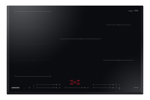 [NZ85C6057KK/U1] Taque Induction, Series 6, 80cm, LED,  Slide Control, Flex Zone Plus, 3 Beveled, 5 Burners, Schott glass