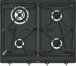 [SRV864AOGH] SMEG Taque gaz - 60 cm - 4 brûleurs avec sécurité thermocouples - anthracite - Coloniale Smeg